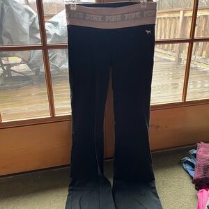Victoria's Secret PINK Black Yoga Pants with Pink Waistband